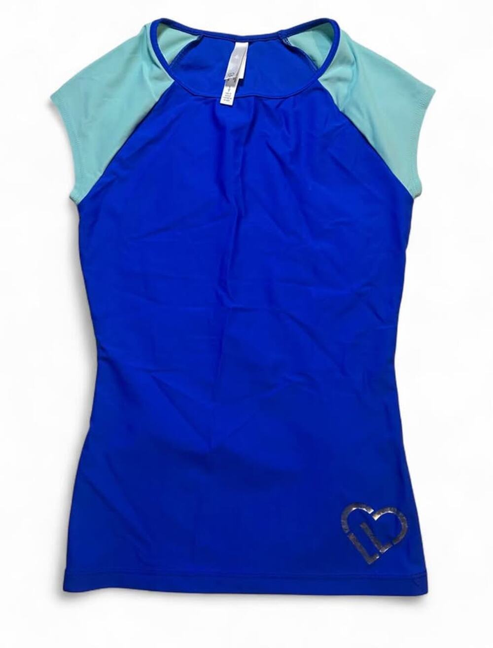 Aeropostale Live Love Dream Women’s Small Blue Aqua Colorblock Athletic Top